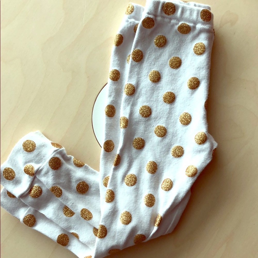 Sugarplum lane gold sparkle polkadot legging